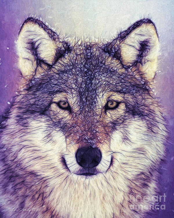 Wolf Poster featuring the digital art Wolf by Tim Wemple