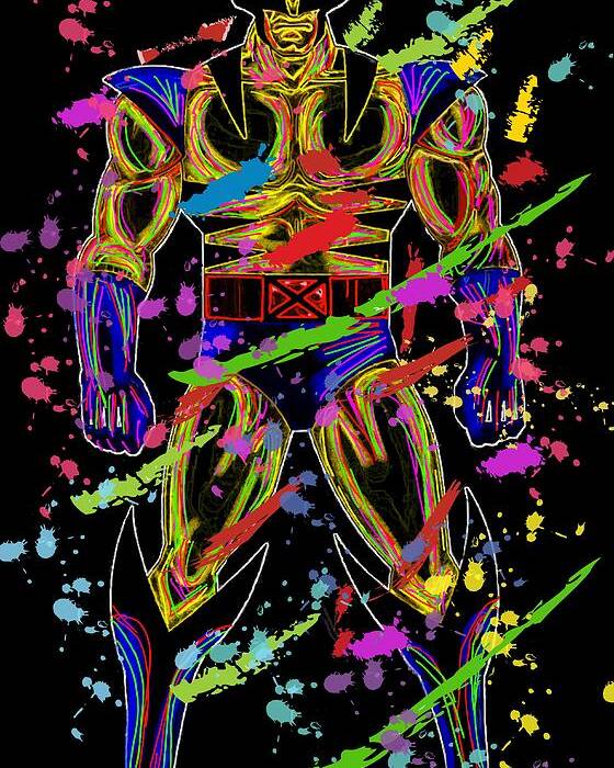 Wolverine In Neon Poster By Art Studio