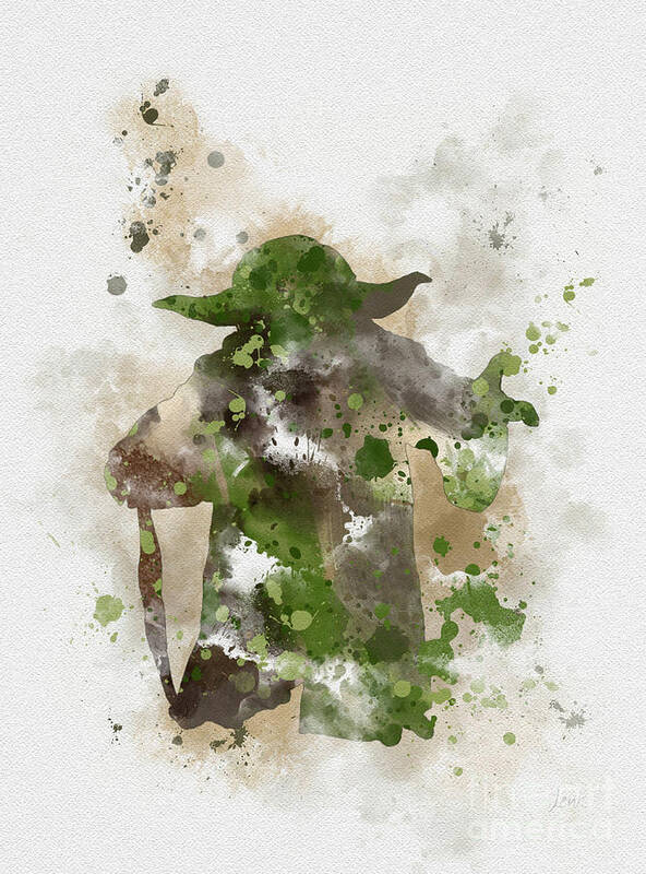 Star Wars Poster featuring the mixed media Yoda by My Inspiration
