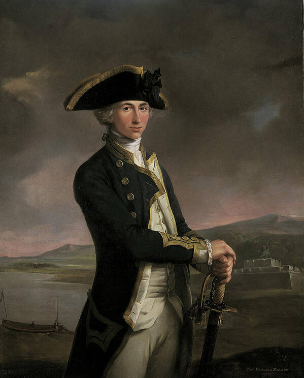 Young Captain Horatio Nelson Poster featuring the painting Young Captain Horatio Nelson by MotionAge Designs