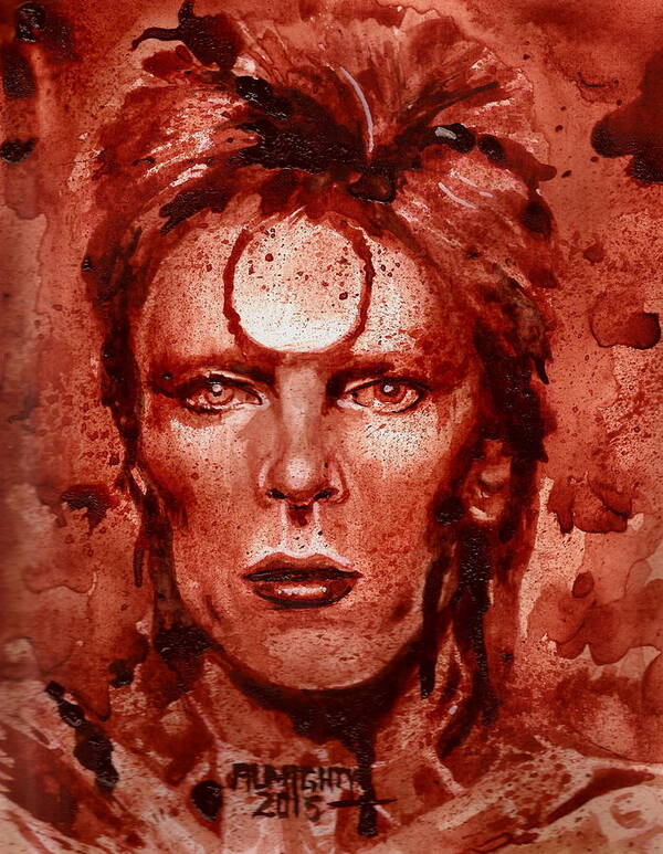 David Bowie Poster featuring the painting Ziggy Stardust / David Bowie by Ryan Almighty