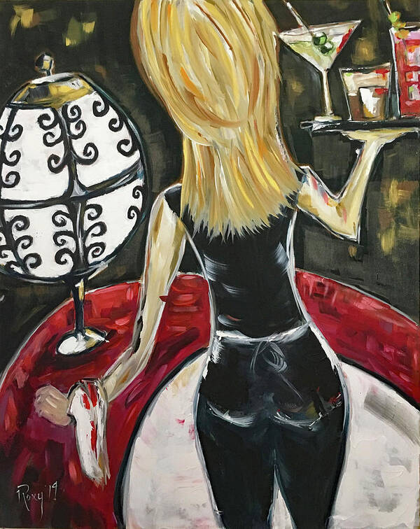 Bartender Poster featuring the painting Bottoms Up featuring Roxy Rich by Roxy Rich