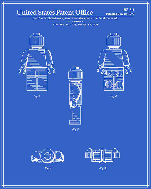 blyant Motherland Giftig Lego Man Patent - Blueprint Poster by Finlay McNevin - Pixels