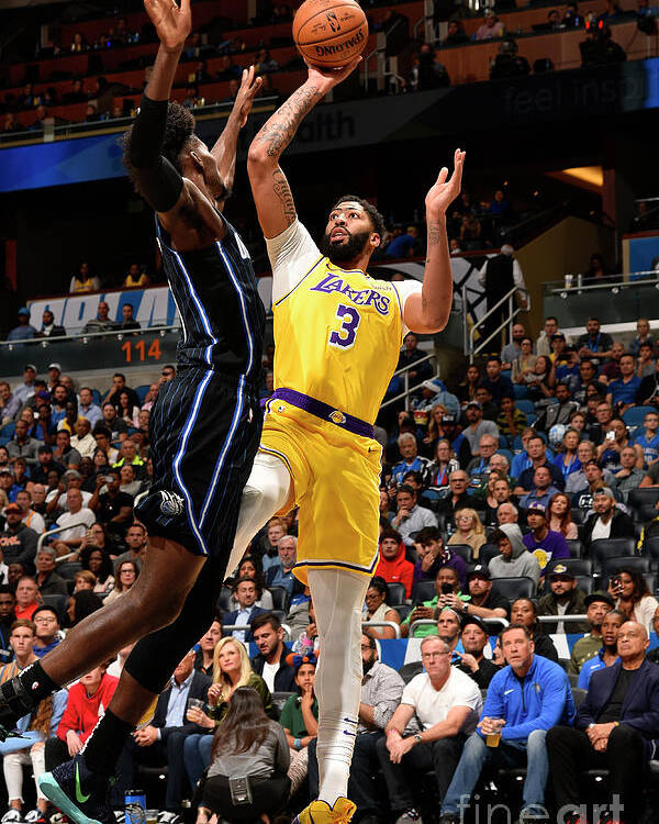 Nba Pro Basketball Poster featuring the photograph Los Angeles Lakers V Orlando Magic by Gary Bassing