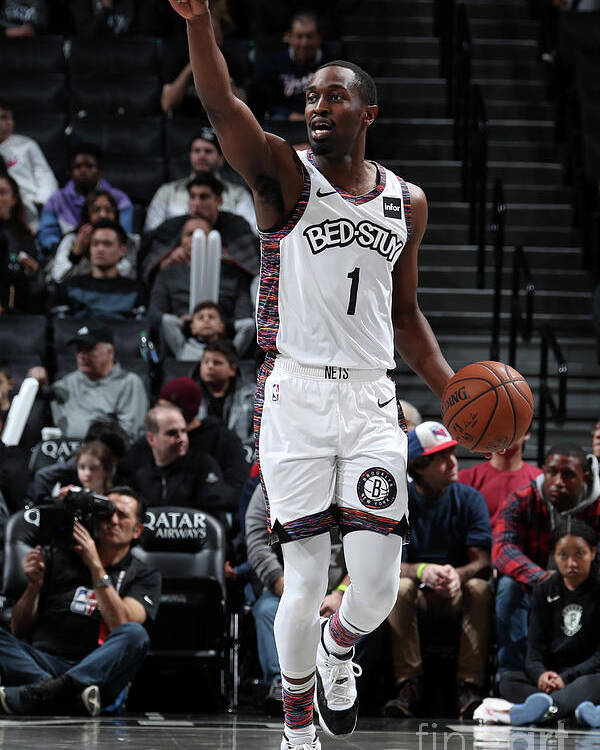 Theo Pinson Poster featuring the photograph Miami Heat V Brooklyn Nets by Nathaniel S. Butler