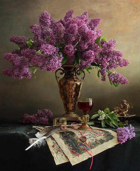 Flowers Poster featuring the photograph Still Life With Flowers by Andrey Morozov