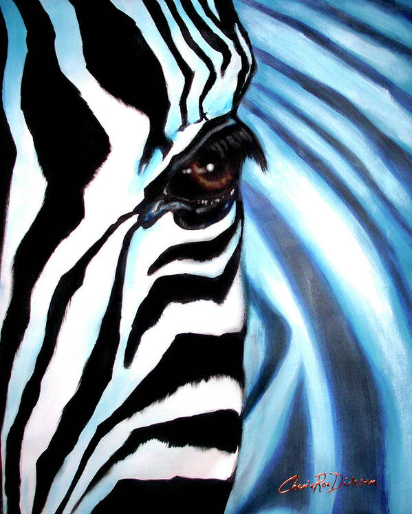Zebras Face Poster featuring the painting Zebra Face by Cherie Roe Dirksen