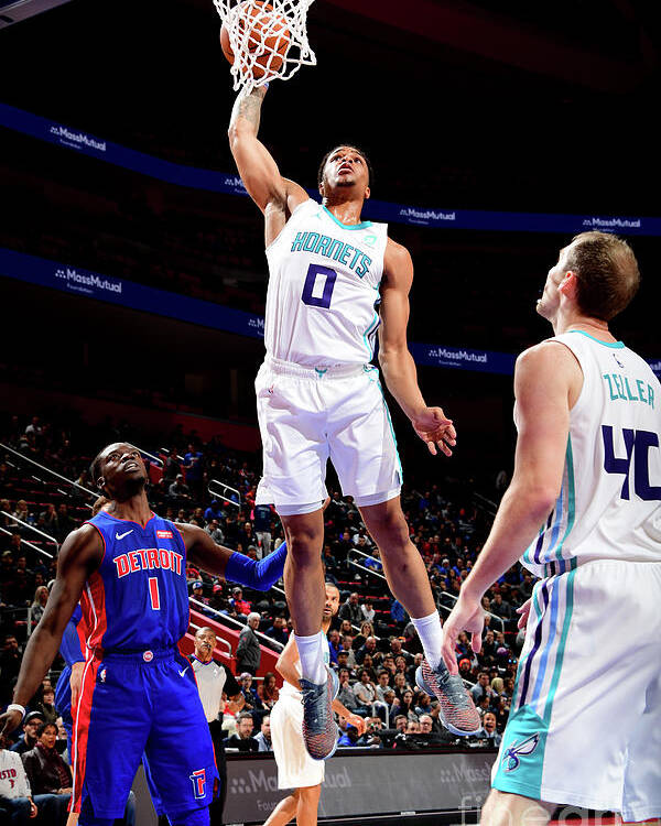 Nba Pro Basketball Poster featuring the photograph Charlotte Hornets V Detroit Pistons by Chris Schwegler