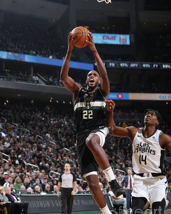 Khris Middleton Poster featuring the photograph La Clippers V Milwaukee Bucks by Gary Dineen