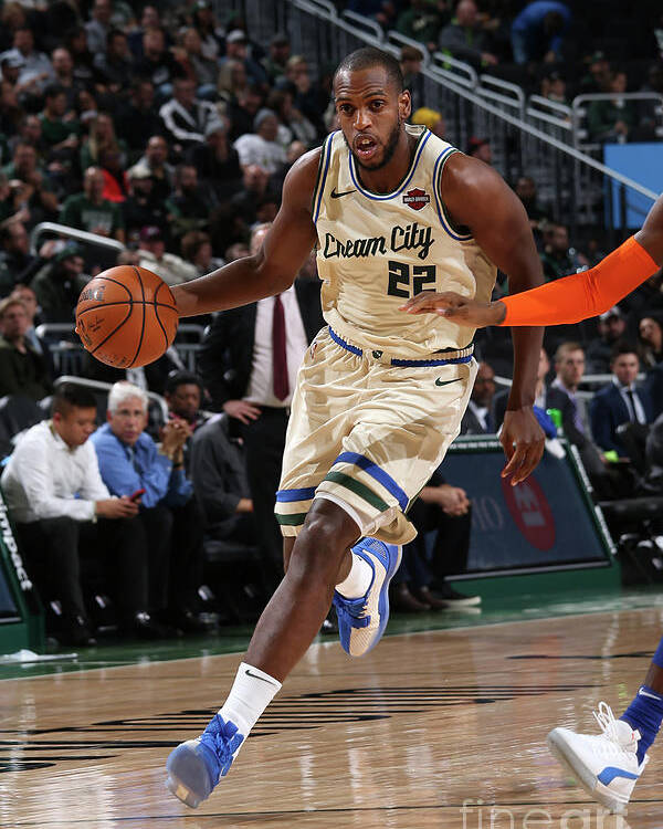 Khris Middleton Poster featuring the photograph New York Knicks V Milwaukee Bucks by Gary Dineen