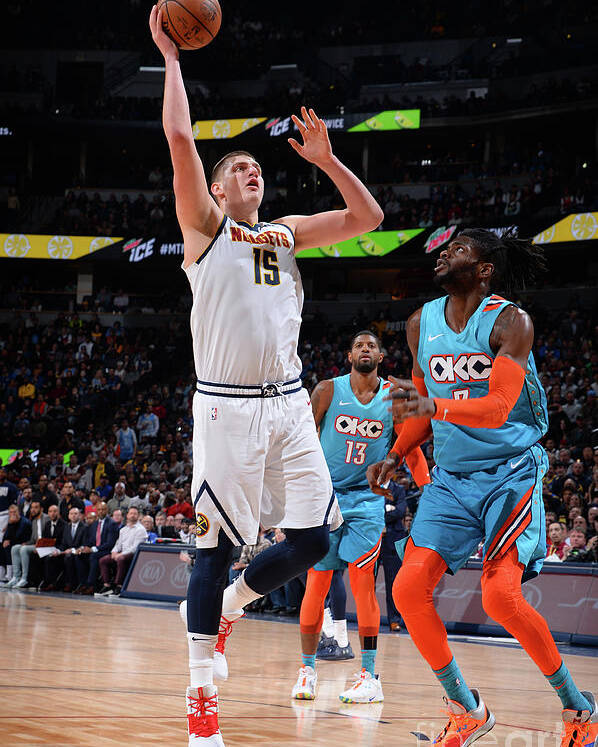 Nikola Jokic Poster featuring the photograph Oklahoma City Thunder V Denver Nuggets by Bart Young