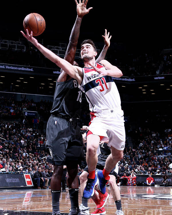 Tomas Satoransky Poster featuring the photograph Washington Wizards V Brooklyn Nets by Nathaniel S. Butler