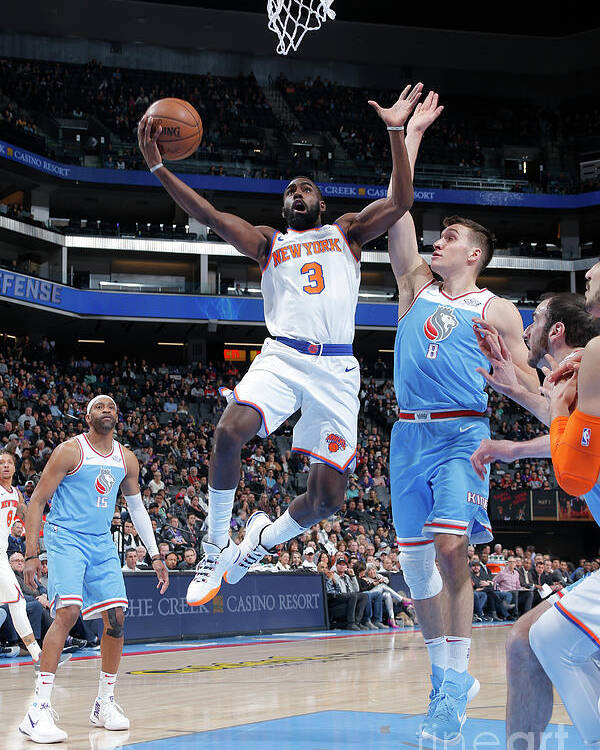 Tim Hardaway Jr Poster featuring the photograph New York Knicks V Sacramento Kings by Rocky Widner