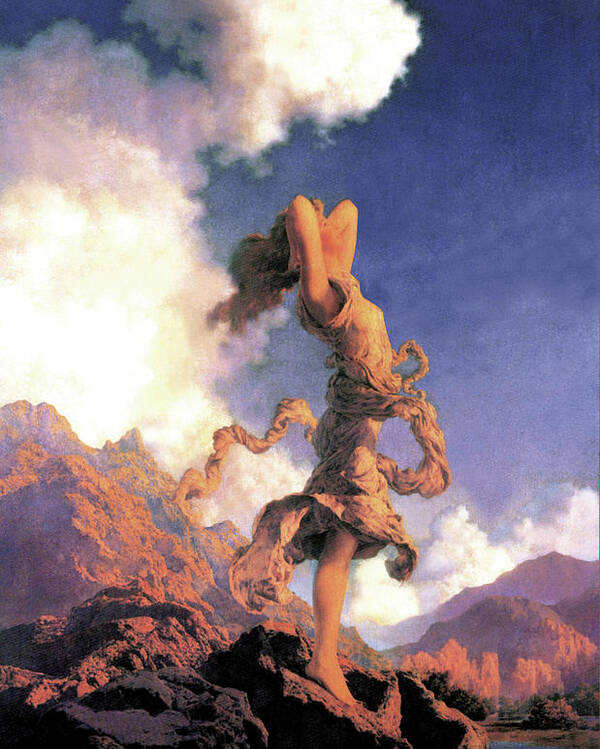 Clouds Poster featuring the painting Ecstasy by Maxfield Parrish
