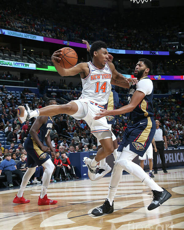 Allonzo Trier Poster featuring the photograph New York Knicks V New Orleans Pelicans by Layne Murdoch Jr.