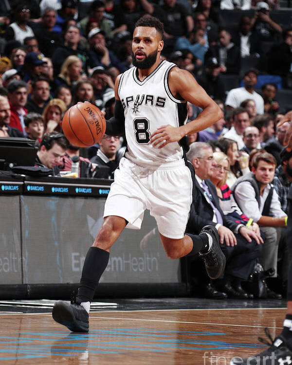 Patty Mills Poster featuring the photograph San Antonio Spurs V Brooklyn Nets by Nathaniel S. Butler
