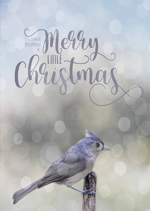 Titmouse Poster featuring the photograph Merry Christmas by Cathy Kovarik