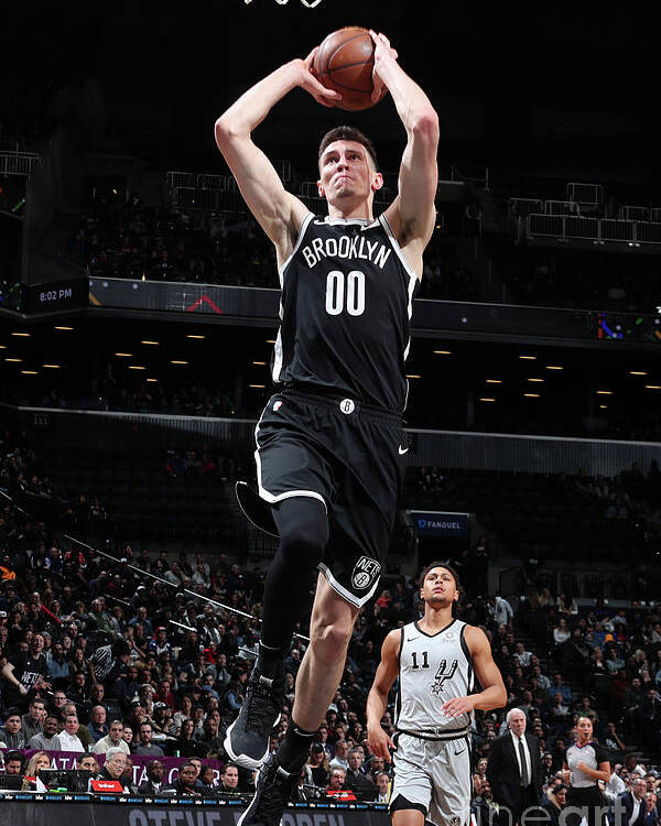 Rodions Kurucs Poster featuring the photograph San Antonio Spurs V Brooklyn Nets by Nathaniel S. Butler