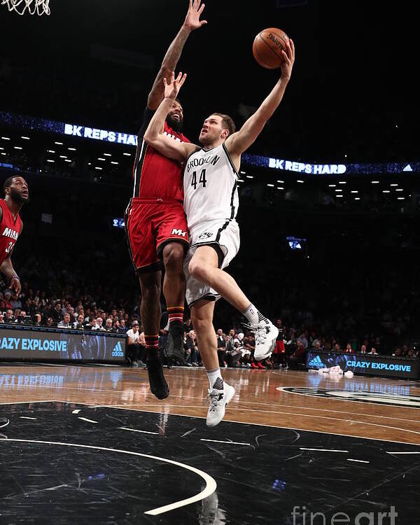 Nba Pro Basketball Poster featuring the photograph Miami Heat V Brooklyn Nets by Nathaniel S. Butler