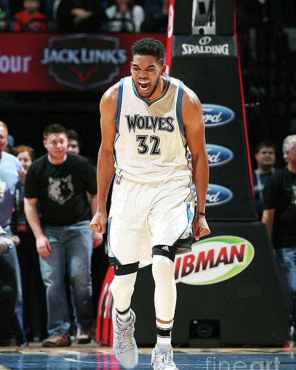 Karl-anthony Towns Poster featuring the photograph Milwaukee Bucks V Minnesota Timberwolves by David Sherman