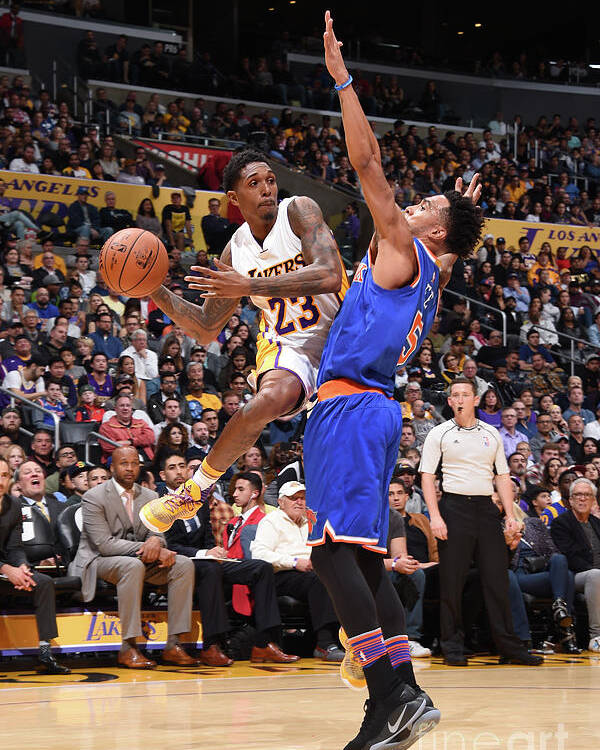 Nba Pro Basketball Poster featuring the photograph New York Knicks V Los Angeles Lakers by Andrew D. Bernstein
