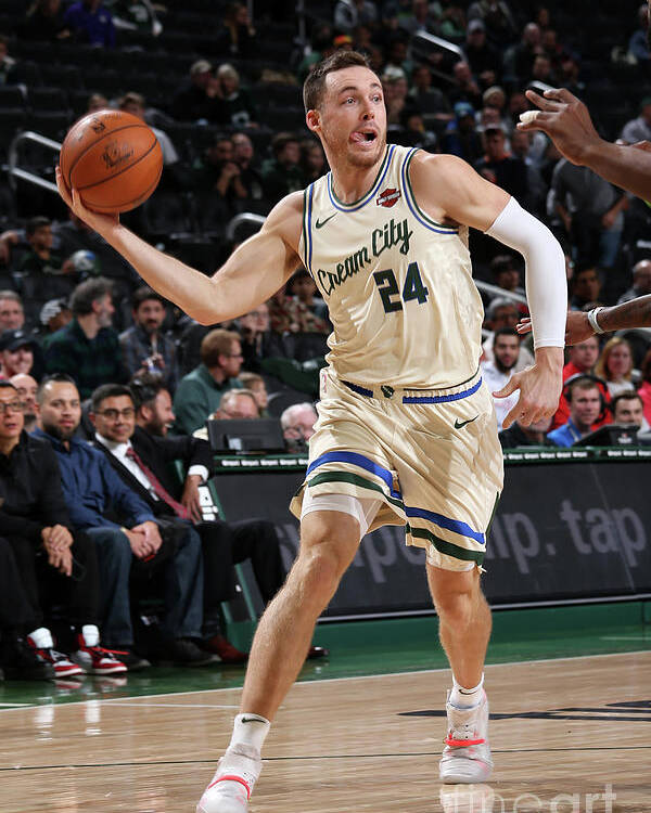 Pat Connaughton Poster featuring the photograph New York Knicks V Milwaukee Bucks by Gary Dineen