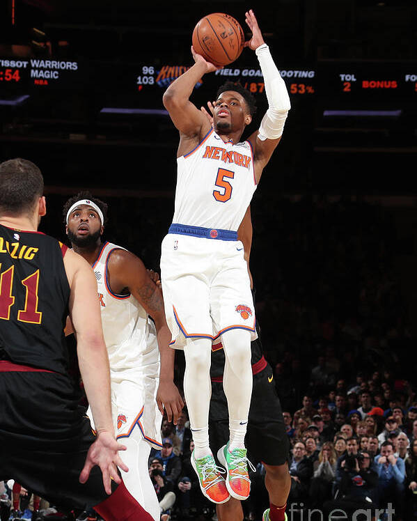 Dennis Smith Jr Poster featuring the photograph Cleveland Cavaliers V New York Knicks by Nathaniel S. Butler
