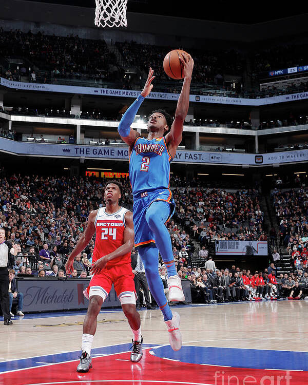 Shai Gilgeous-alexander Poster featuring the photograph Oklahoma City Thunder V Sacramento Kings by Rocky Widner