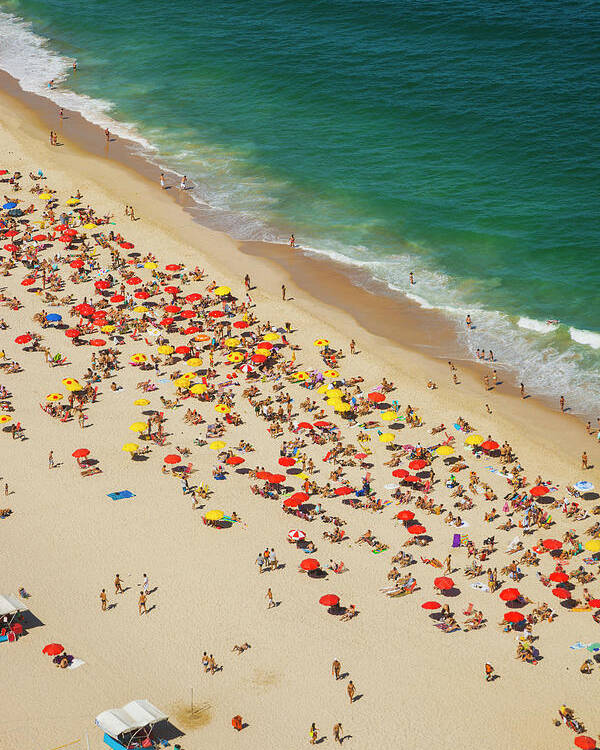 Aerial View Of Leblon Beach In Rio De Poster by Gonzalo Azumendi ...
