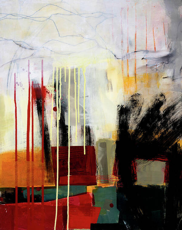 Abstract Art Poster featuring the painting Aftermath #4 by Jane Davies