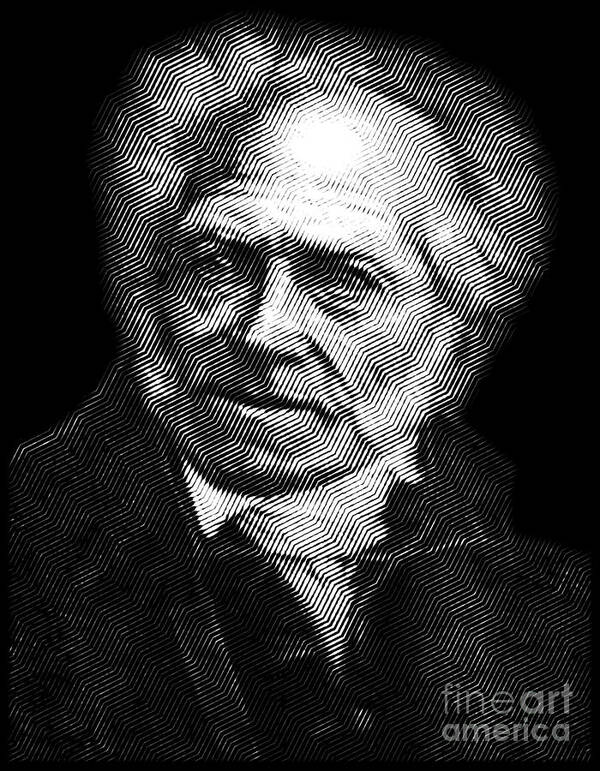 Schopenhauer Poster featuring the digital art Arthur Schopenhauer by Cu Biz