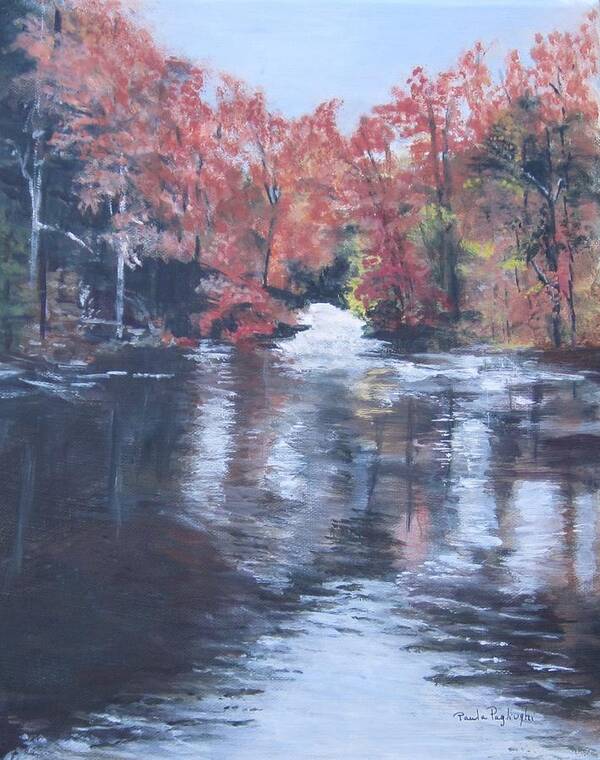 Painting Poster featuring the painting Autumn Glimmers by Paula Pagliughi