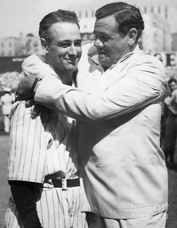 Lou Gehrig And Babe Ruth by Bettmann