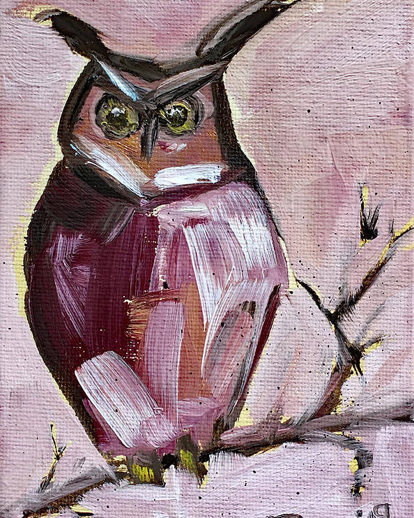 Owl Poster featuring the painting Barn Owl by Roxy Rich