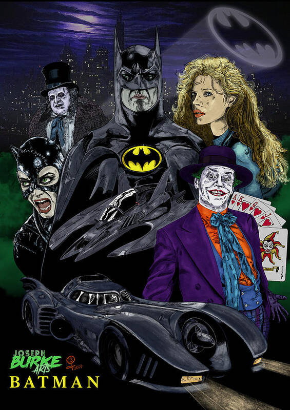Poster BATMAN 1989 Batmobile Tim Burton Michael Keaton Nicholson Kim Basinger