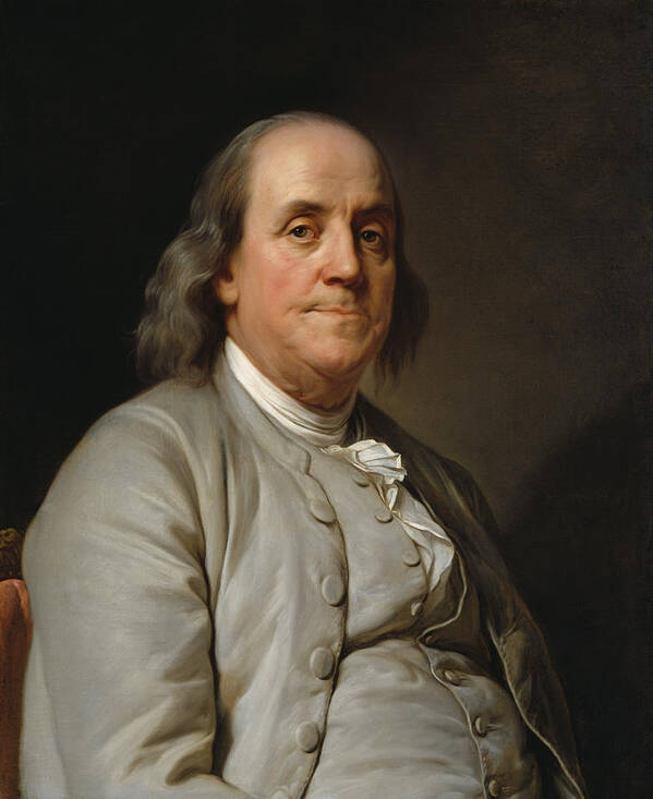 Benjamin Franklin Poster featuring the painting Benjamin Franklin Painting - Joseph Duplessis by War Is Hell Store