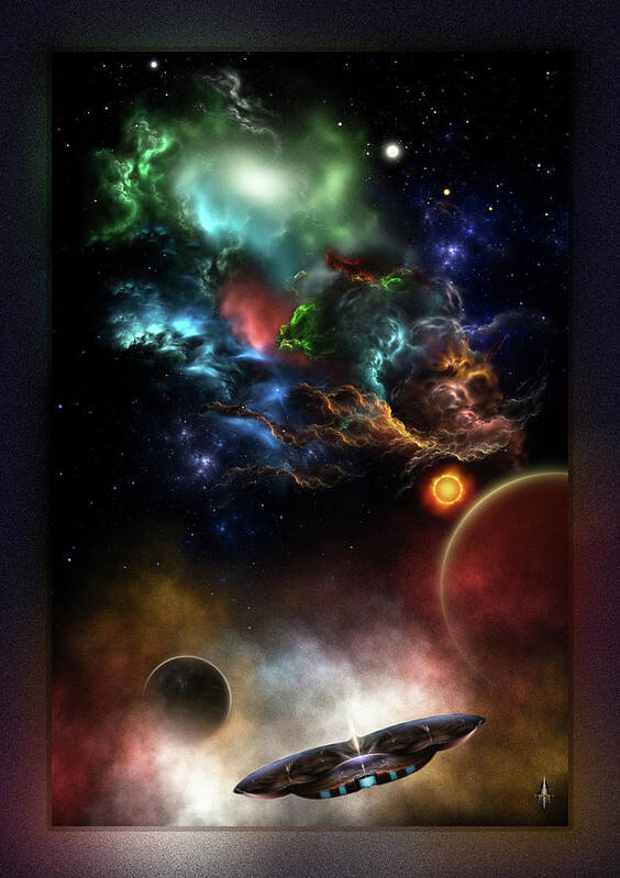 Space Poster featuring the digital art Beyond Space and Time by Rolando Burbon