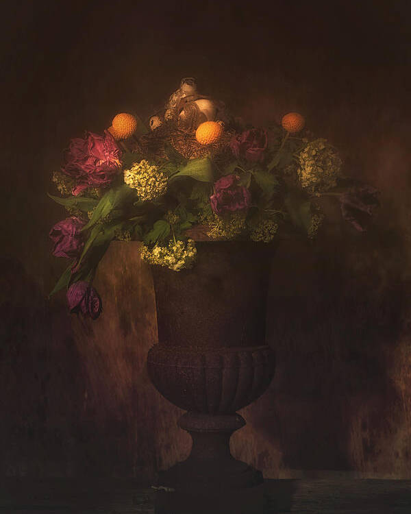 Flowers Poster featuring the photograph Bird On The Nest by Saskia Dingemans