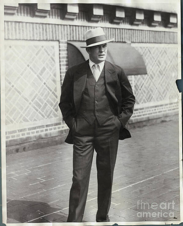 Boxer Gene Tunney Posing In Suit And Hat Poster by Bettmann - Photos.com