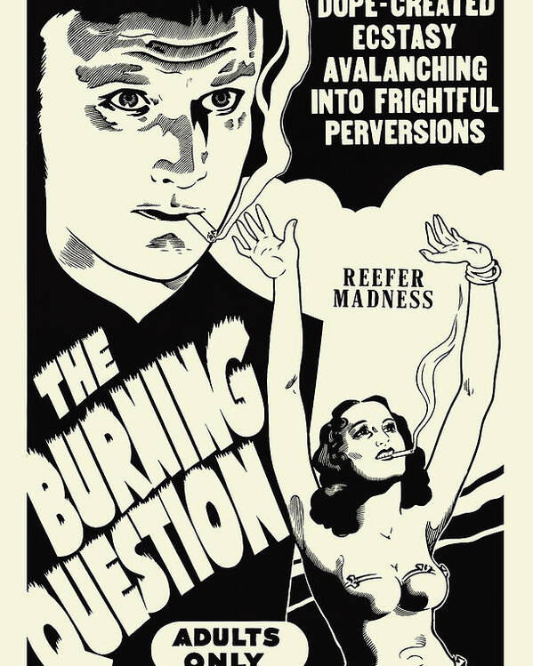 Drugs Poster featuring the painting Burning Question - Reefer Madness by Motion Picture Ventures