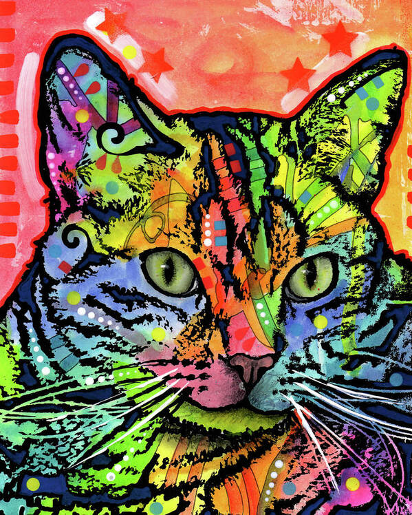 Cat Poster featuring the mixed media Cat by Dean Russo