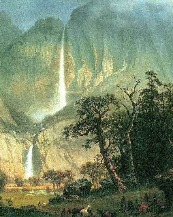 Bierstadt Poster featuring the painting Cho-Looke, Yosemite Waterfall by Albert Bierstadt