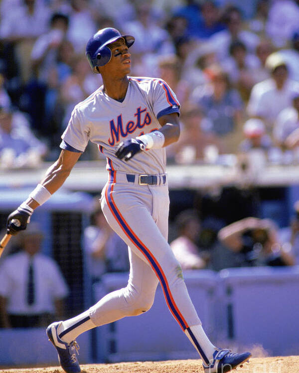 People Poster featuring the photograph Darryl Strawberry Swings by Stephen Dunn