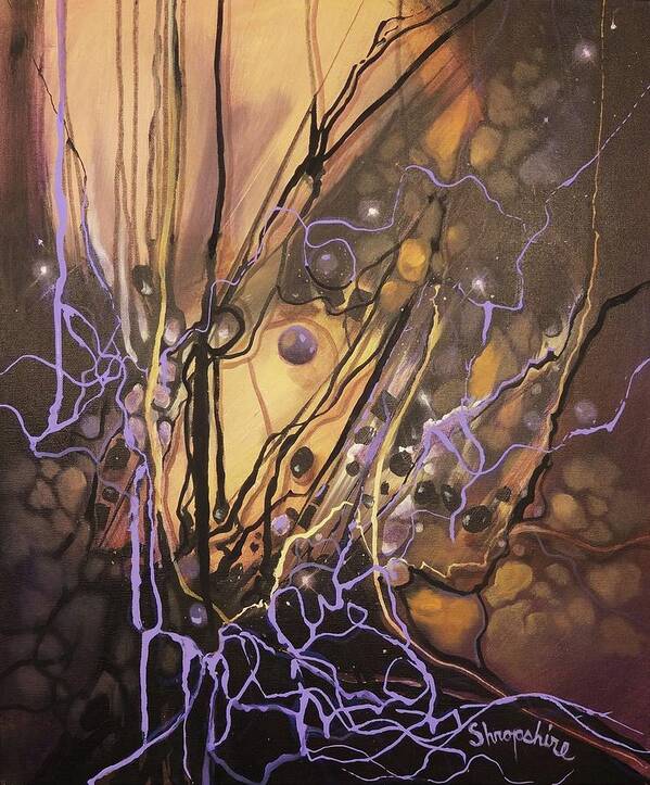 Abstract Poster featuring the painting Entanglements by Tom Shropshire