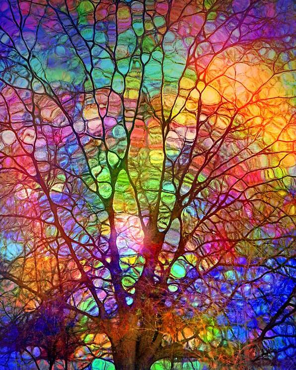 Tree Poster featuring the digital art Even the Tree is Glass on the Inside by Tara Turner