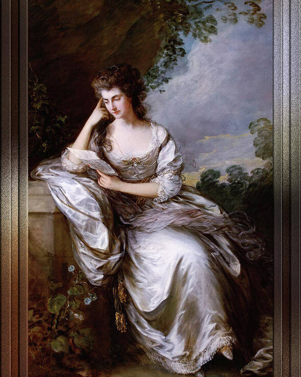 Frances Browne Poster featuring the painting Frances Browne by Thomas Gainsborough by Rolando Burbon