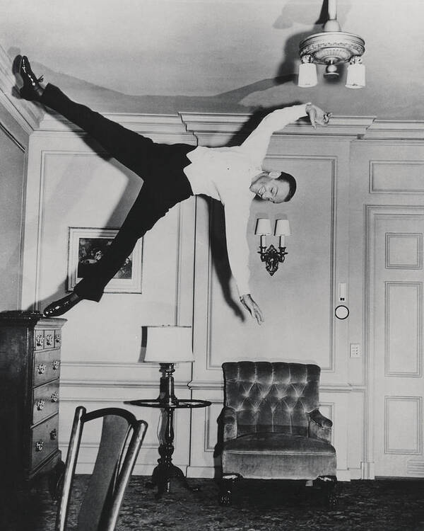 1950s Poster featuring the photograph Fred Astaire: Defying Gravity by Globe Photos