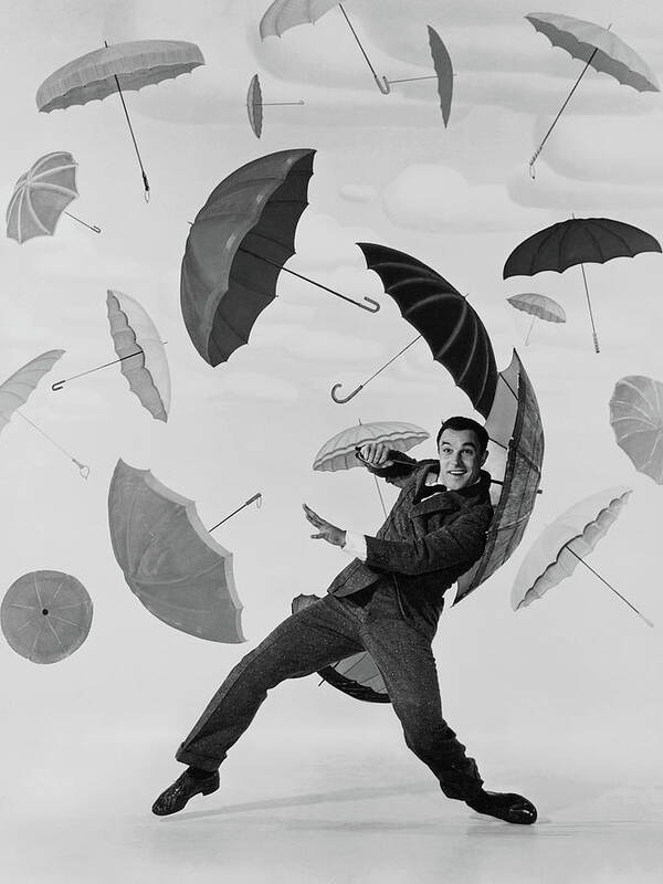 1950s Poster featuring the photograph Gene Kelly Singin' In The Rain I by Globe Photos