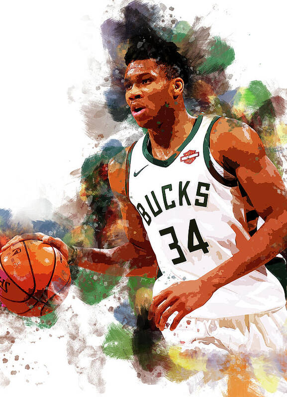 Giannis Antetokounmpo Milwaukee Bucks Basketball Poster Man 