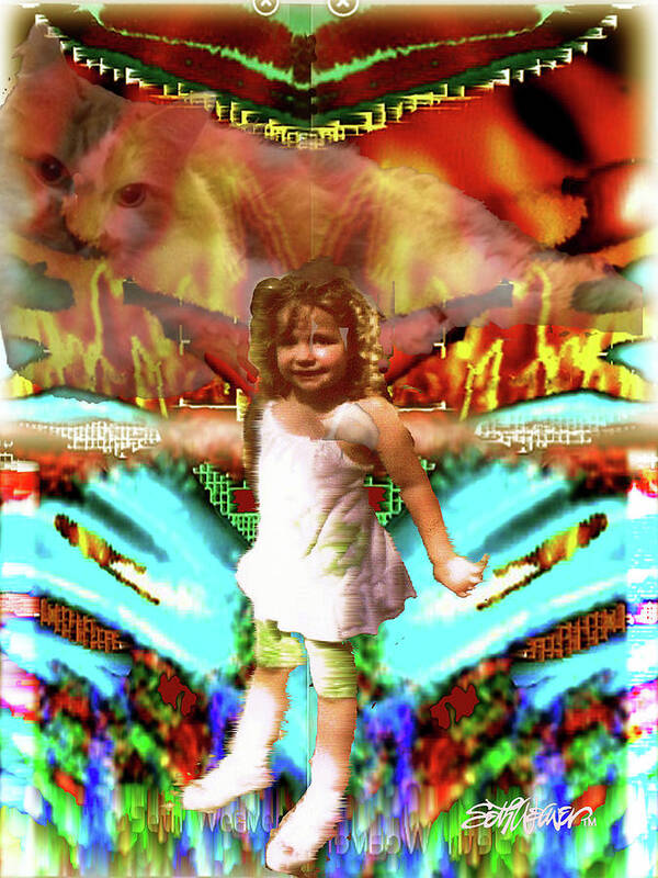 Gracie In Wonderland Poster featuring the digital art Gracie in Wonderland by Seth Weaver